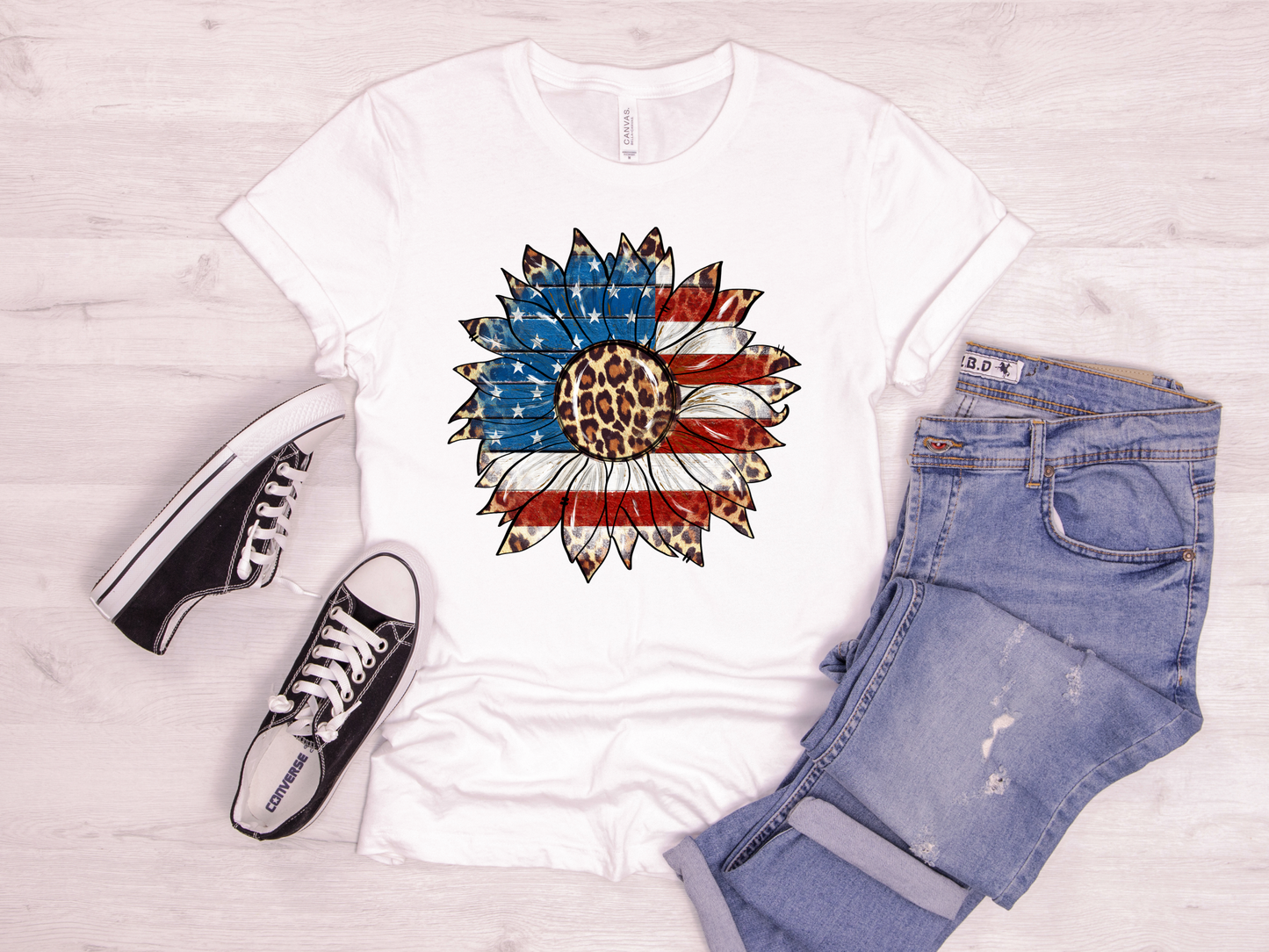 4th of July Flower Tee Shirt