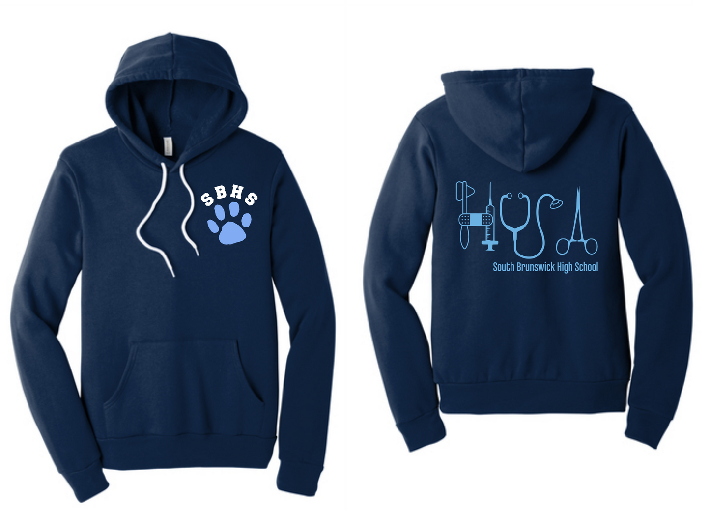 HOSA Navy Hoodie with HOSA Back/SBHS Front