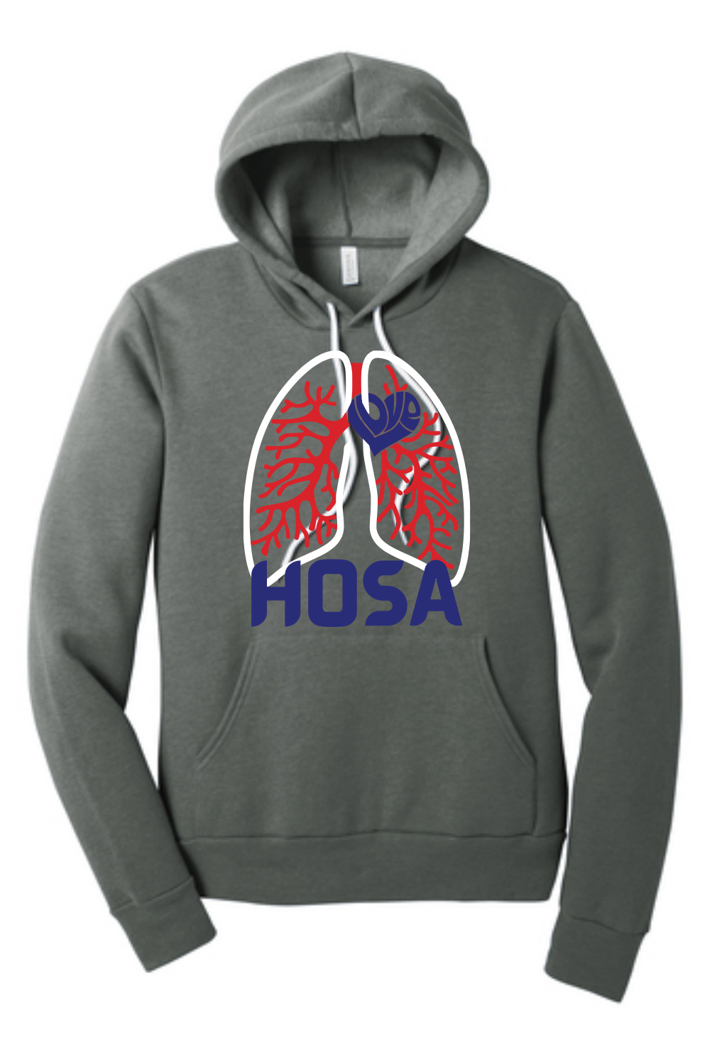 HOSA Grey Hoodie with HOSA Lungs on front